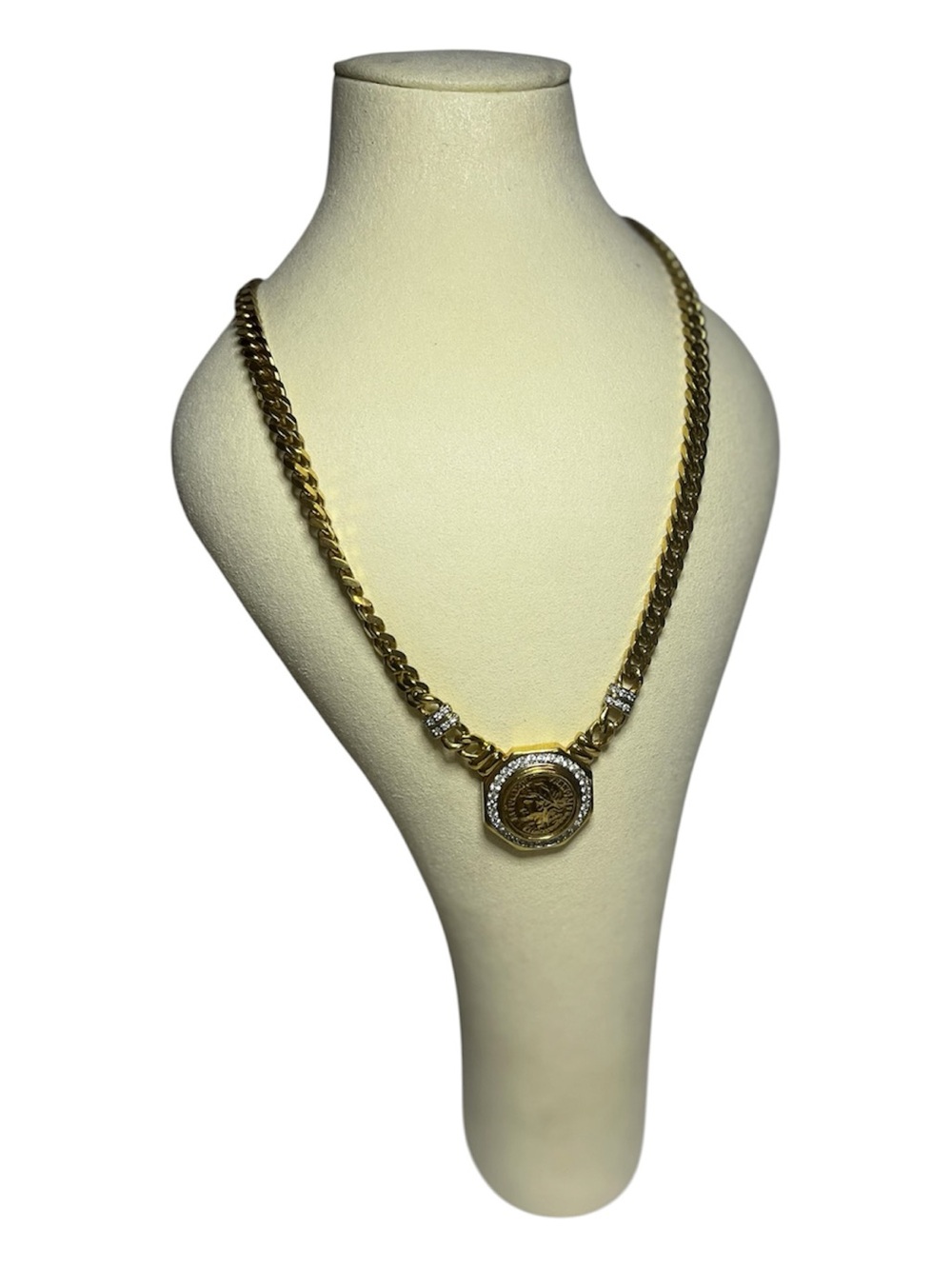 Gold-Tone Coin Medallion Chain Necklace - Women Jewelry
